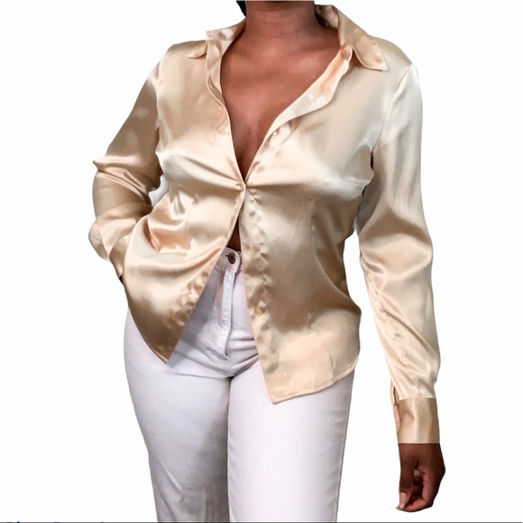 Notations Tops - Gold button down blouse